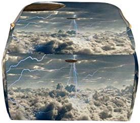 Bulutlu Gökyüzünde Yeni Anne Uçan Uzay Araçları için Büyük Kapasiteli InterestPrint Moda Bebek Bezi Çantası Sırt Çantası