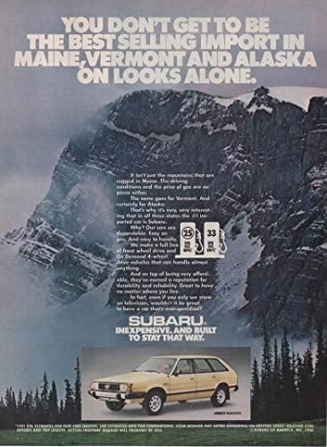 Dergi Baskı Reklamı: 1981 Subaru Wagon 4WD,En iyisi olamazsın.Maine, Vermont ve Alaska'da Sadece Görünüşte ithalat
