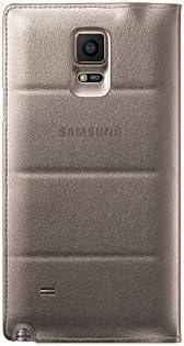 Samsung Galaxy Note 4 Kılıf, S-View Flip Kapak Folio Kılıf-Bronz Altın