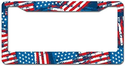 dcdbubud Amerikan Bayrağı Dekoratif Paslanmaz Çelik Metal Otomatik Etiket Kapak ABD Tasarım plaka çerçevesi ıle vidalı kapaklar