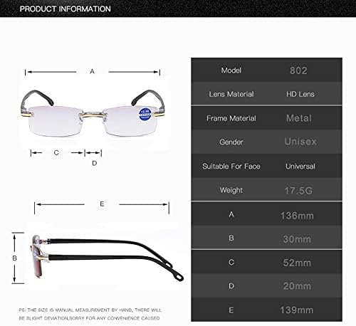 Safir Yüksek Sertlik Anti-Mavi İlerici Uzak ve Yakın Çift Kullanımlı Okuma Gözlükleri, Okuma Gözlükleri, Yaşlılarda Miyopi Hipermetrop