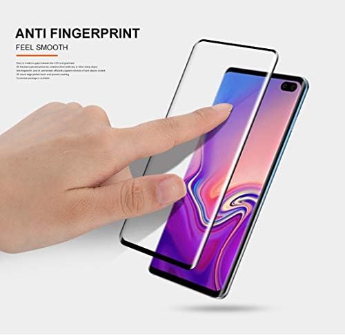 MENGFENG Cep Telefonu Ekran Koruyucu 0.33 mm 9 H 3D Yuvarlak Kenar Temperli Cam Filmi Galaxy S10+ için Uyumlu, parmak İzi Kilidini