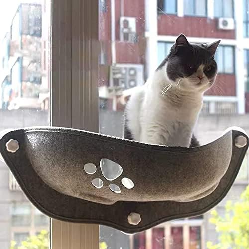 LYSZSSQZS Kedi Pencere Koltuğu Kedi Pencere Levrek, Ücretsiz Yastıklı Kedi Hamak Pencere Koltuğu 2021 Son Vidalı Vantuz Ekstra