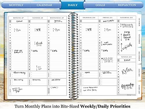 Tools4Wisdom Ciltli 2022 Planlayıcısı-Haftalık ve Aylık Planlayıcı Spreadleri ile B&W Renkli Günlük Planlayıcı-Ekim 2021'den