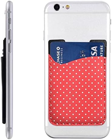 Kırmızı ve Beyaz Puantiyeli Telefon Cüzdan, telefon Kredi kartı tutucu 3 m Yapıştırıcı Üzerinde Sopa Cüzdan Cep Kılıf Mate için