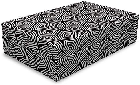 Lunarable Geometrik Köpek Yatağı, Sürekli Geometrik Soyut Formların Çok Boyutlu Optik Baskısı, Dekoratif Kumaş Kapaklı Dayanıklı