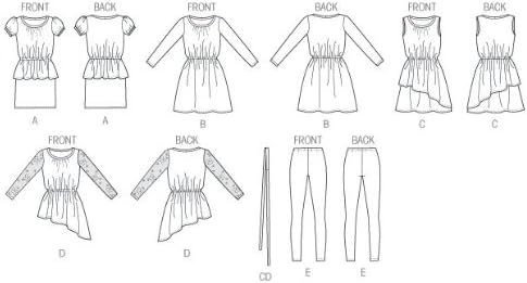 McCall Pattern Company M6787 Girls' / Girls ' Plus Elbiseler, Tunik, Kemer ve Tozluk Dikiş Şablonu, Kız Beden (7-8-10-12-14)