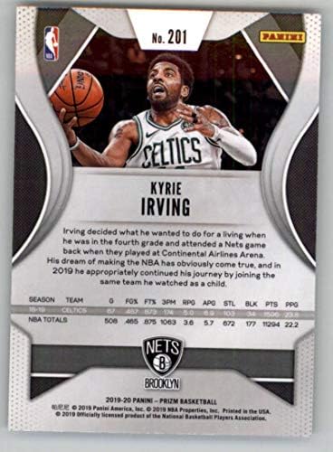 2019-20 Prizm NBA 201 Kyrie Irving Brooklyn Nets Resmi Panini Basketbol Ticaret Kartı