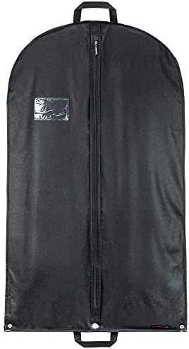 HANGERWORLD 40 inç Asılı Takım Elbise Konfeksiyon Çanta Seyahat Taşıyıcı Giysi Kapak Kolları ile (1 Paket, Siyah)