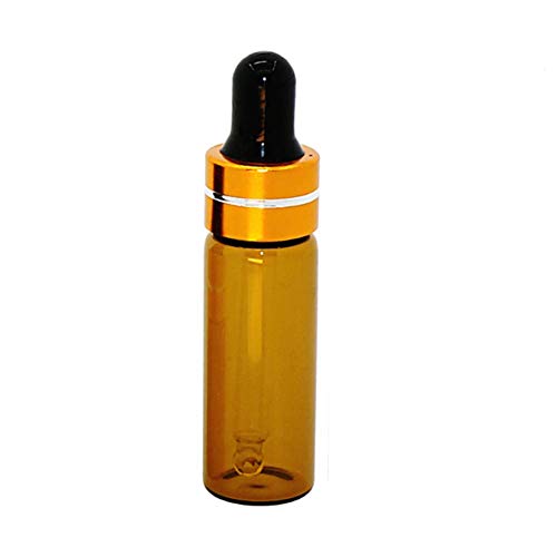 Amber Damlalık Şişeler-100 Pcs 5 ml Sevimli uçucu yağ Şişeleri ile Göz Damlalık Dağıtıcı için Parfüm Kozmetik Sıvı Aromaterapi