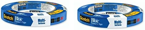 3M Scotch-Blue 2090 Güvenli Serbest Bırakma Krep Kağıdı Çok Yüzeyli Ressamlar Maskeleme Bandı, 27 lbs / in Çekme Mukavemeti,
