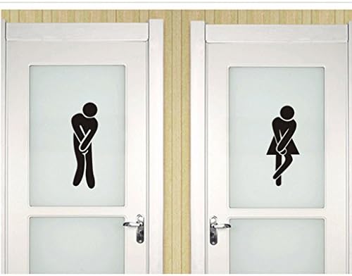 Bestjybt DIY Çıkarılabilir Tuvalet Tuvalet Banyo WC Işareti Kapı Aksesuarları Duvar Sticker Ev Dekor
