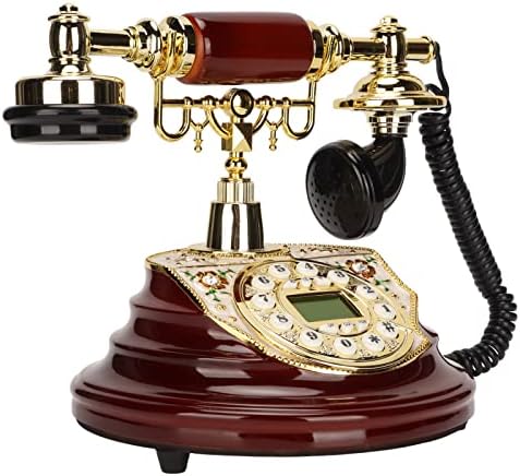 Retro Telefon, LCD ekran Otomatik IP Temizle Avrupa Vintage Telefon Bir Anahtar Tekrar Arama Telefon Hattı Powered için Oturma