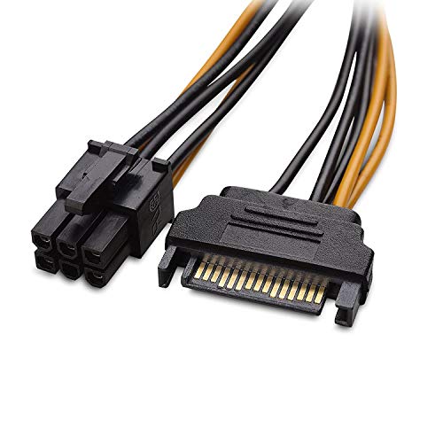 Atneway 6 Pin SATA 15 Pin Güç Kablosu( SATA 6 Pin PCIe), SATA 15 Pin 6 Pin PCI Express (PCIe) Grafik Ekran Kartı Güç Kablosu