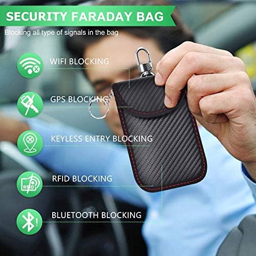 Faraday Çanta için Anahtar Fob, Faraday Kafes Koruyucu-Araba RFID Sinyal Engelleme, Anti-Hırsızlık Kılıfı, Anti-Hack Vaka Engelleyici,