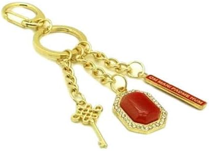 Feng Shui kırmızı Om Mani başarı Anahtarlık çekicilik muska Veya çanta asılı