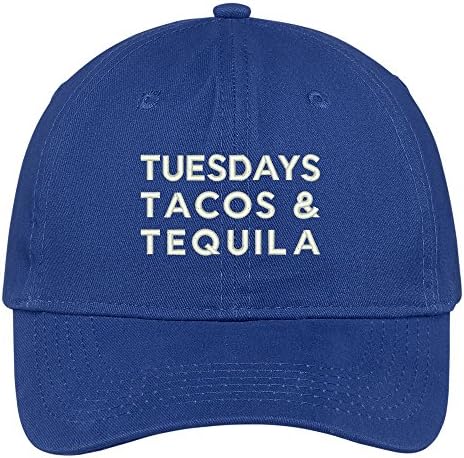 Trendy Giyim Mağazası Salı Günleri Tacos ve Tekila İşlemeli Fırçalanmış Pamuklu Ayarlanabilir Kap Baba Şapkası