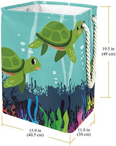 Unicey Yüzme Kaplumbağaları Kreş Sepeti ve Çocuk Odası için Büyük Depolama Kutusu Katlanabilir Çamaşır Sepeti