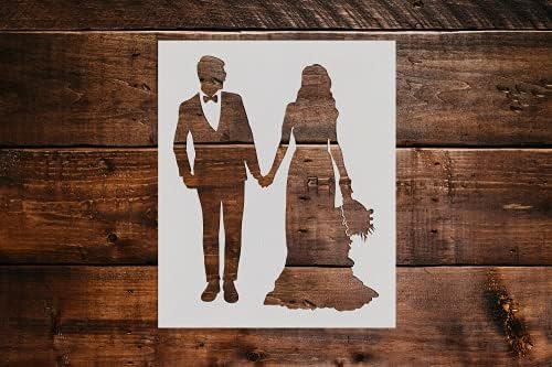 Düğün Stencil DIY Kullanımlık Zanaat Şablon ve Boyama Duvar Stencils-3551 (51 x 90 İnç)