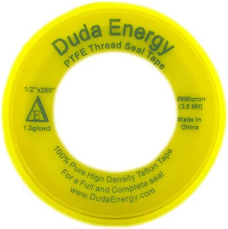 Duda Energy ThreadSeal-1.2 g-050x260-Sarı 1 Rulo 1/2 x 260 Teflon İplik Sızdırmazlık Bandı, Sarı
