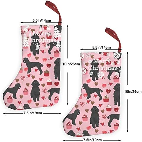 GLRTORE Pembe Kaniş Köpekler Noel Çorap 2 Paket 10 İnç, noel Çorap Noel Ağacı Şömine Asılı Çorap Noel Şeker Mevcut Çanta için