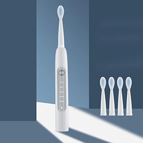 zelhdy Yetişkin Elektrikli Diş Fırçası Sonic Diş Fırçası Akıllı Zamanlayıcı 4 Dupont Fırça Kafaları ve 5 Temizleme Modları
