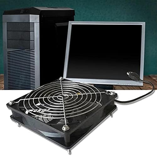 MKOJU Soğutma Fanı USB Powered Düşük Gürültü 5 V 8 cm/12 cm PC Bilgisayar Soğutucu için Yönlendirici (Renk : Siyah, Boyutu: 12