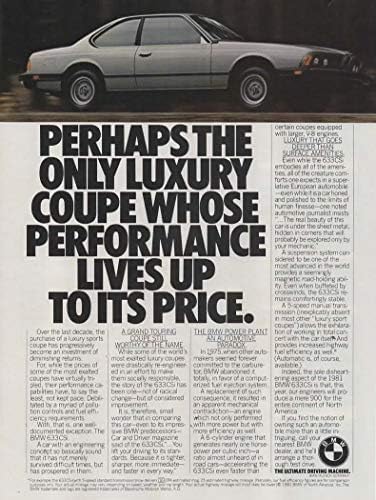Dergi Baskı İlanı: 1981 BMW 633CSi, Belki de Performansı Fiyatına Kadar Yaşayan Tek Lüks Coupe
