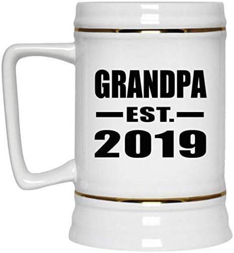 Büyükbaba Est'yi Kurdu. 2019-22 oz Bira Stein Seramik Bar Kupa Tankard Drinkware - Aile Anne Baba Çocuk Büyük Ebeveyn Doğum Günü