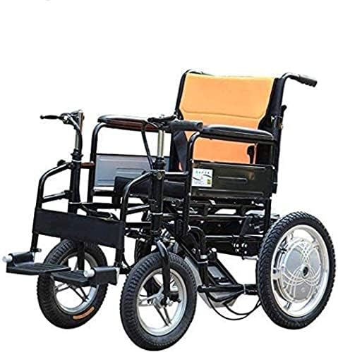 SXDYJ Elektrikli Tekerlekli Sandalye, Yaşlı Engelli Tekerlekli Sandalye, Katlanabilir Portatif Bakım 4 Tekerlekli Çift Motorlu