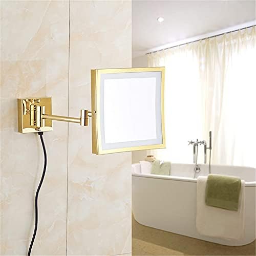 LED makyaj aynası, 8 inç Pirinç Büyütme makyaj aynası, Banyo Duvara Monte tıraş Aynası, 360 Rotasyon ve Uzatılabilir Ayna ile