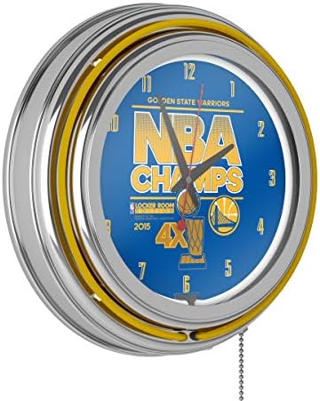 Golden State Warriors Krom Çift Basamaklı Neon Saat - 2015 NBA Şampiyonları