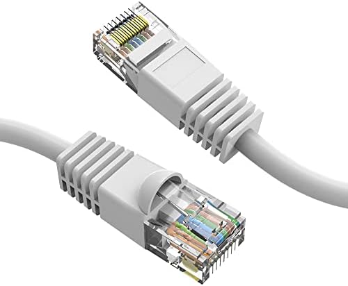 POWERFLUX Cat6 Ethernet Kablosu 150 Ft (50 Paket) - Cat6 Yama Kablosu, Cat6 Kablosu, Cat6 Ağ Kablosu, İnternet Kablosu - (Beyaz)