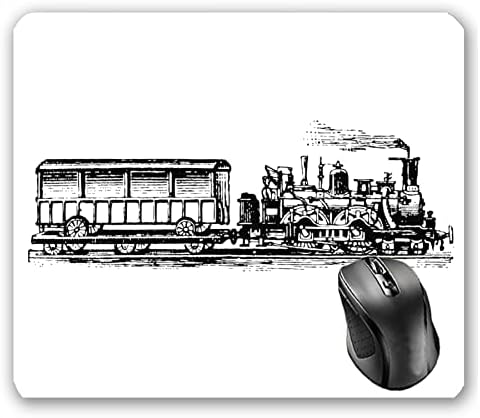 BGLKCS Sevimli Vintage Tren Siyah Beyaz Mouse Pad 22 cm*18 cm
