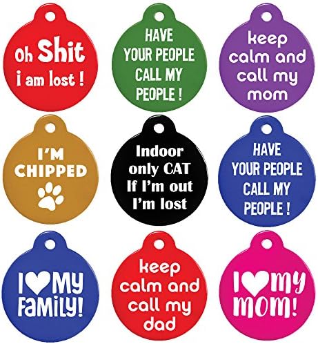 GoTags Komik Köpek ve Kedi Etiketleri 4 Satır Özel Kazınmış Metin ile Kişiselleştirilmiş, Köpek ve Kedi Yaka Kimlik Etiketleri,