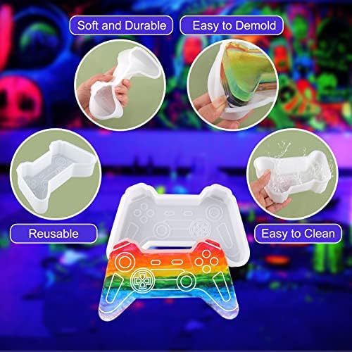 Reçine Kalıpları için Oyun Denetleyicisi, Gamepad Şekil Neon Burcu Silikon Kalıpları Reçine Kiti, DIY Taslaklar için Oyun Dekor