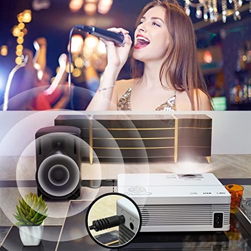Mini Projektör, Ekranlı 7500Lumens Projektör, Full HD 1080P Destekli Taşınabilir Projektör, Akıllı Telefon, HDMI, AV, USB, Ses