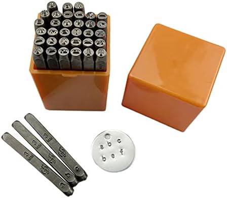 Newmınd 36 Pcs 3mm Çelik Numaraları Mektup Alfabe Metal Damga Die Deri El Sanatları 1/8 için Deri Plastik Ahşap DIY Leathercraft