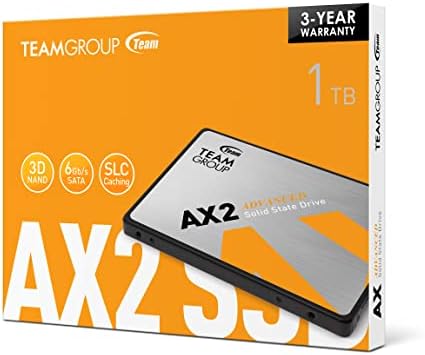 TEAMGROUP AX2 1 TB 3D NAND TLC 2.5 İnç SATA III Dahili Katı Hal Sürücü SSD (Okuma Hızı kadar 540 MB/s) Dizüstü ve PC Masaüstü