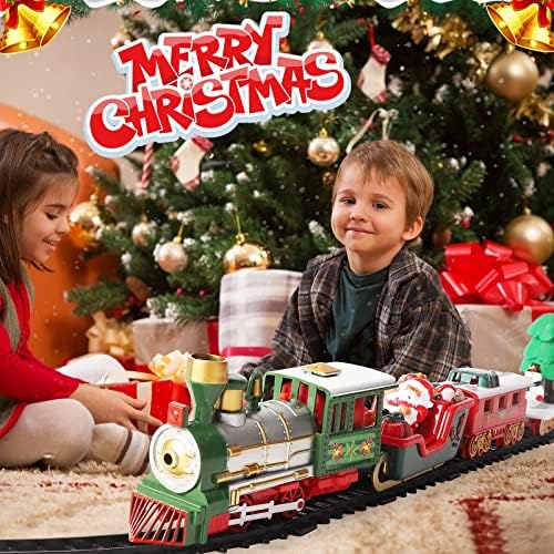 Noel Tren Seti, Noel için Elektrikli Tren Seti, 3 + Yaş Çocuklar için Noel Ağacının Altında / Çevresinde ışıklar, Sesler ve 15