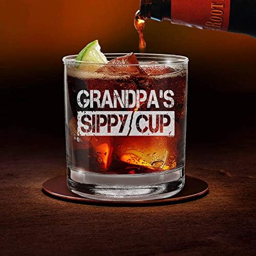 Shop4ever Büyükbabanın Sippy Kupası Kazınmış Viski Bardağı Büyükbabaya Terfi Etti Yeni Büyükbaba