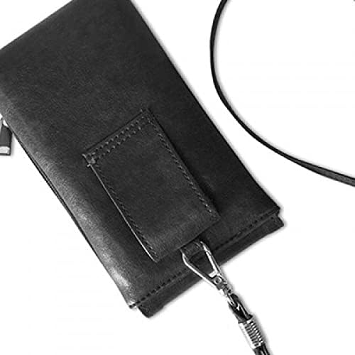 Hiçbir Adttance Siyah Sembol Desen Telefon Cüzdan Çanta Asılı Cep Kılıfı Siyah Cep