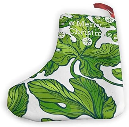 Dcehgew Yeşil Yeşillik Botanik Baskılı Klasik Noel Çorap 2 Set,Aile Tatil Noel Partisi Süslemeleri için 10 İnç