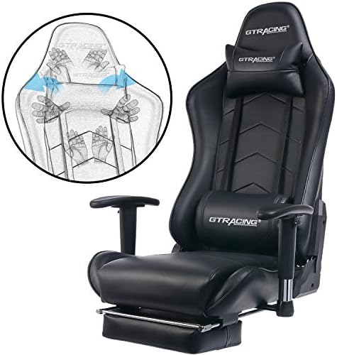 GTRACİNG oyun sandalyesi Footrest ile Büyük ve Uzun Boylu oyun sandalyesi Ofis yönetici Koltuğu Ağır Ayarlanabilir Recliner Kafalık