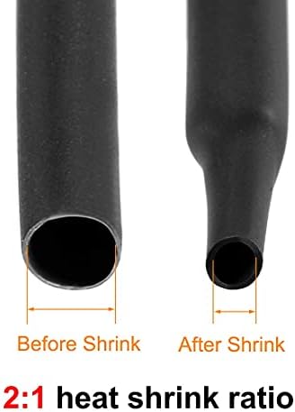 KFıdFran ısı Shink boru, 2(50mm) Dia 80mm Düz Genişlik 2: 1 Oranı Daralan Tüp kablo kılıfı 1 M-Siyah (Schrumpfschlauch, 2(50mm)