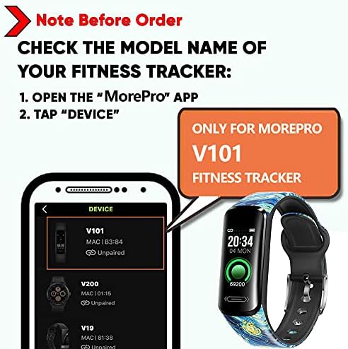 MorePro V101 Çocuk Aktivite Spor Izci IP68 Su Geçirmez Etkinlik Tracker Yedek Sapanlar