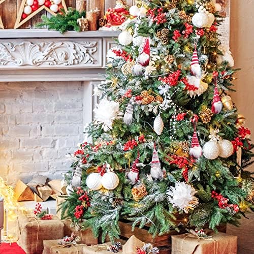Noel Süslemeleri Ağacı Süsler Cüceler 8 Set, Mini Peluş Dekoratif Asılı Elf Bebek Kapalı El Yapımı İsveç yılbaşı dekoru Ev Tatil