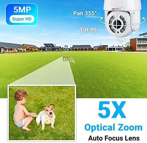 PTZ Kamera Açık WiFi Kablosuz Güvenlik Kamera 5MP 5X Optik Zoom IP Projektör Kamera Desteği Spot Renk Gece Görüş İnsan Algılama