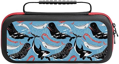 FunnyStar Deniz Balinaları ve Balık Taşıma Çantası Koruyucu Kabuk saklama çantası Nintendo Anahtarı ile Uyumlu