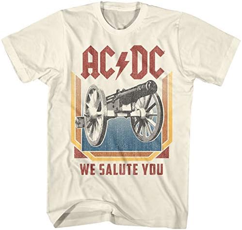 ACDC Ağır Metal Rock Grubu Biz Selam Size Doğal Yetişkin T-Shirt Tee